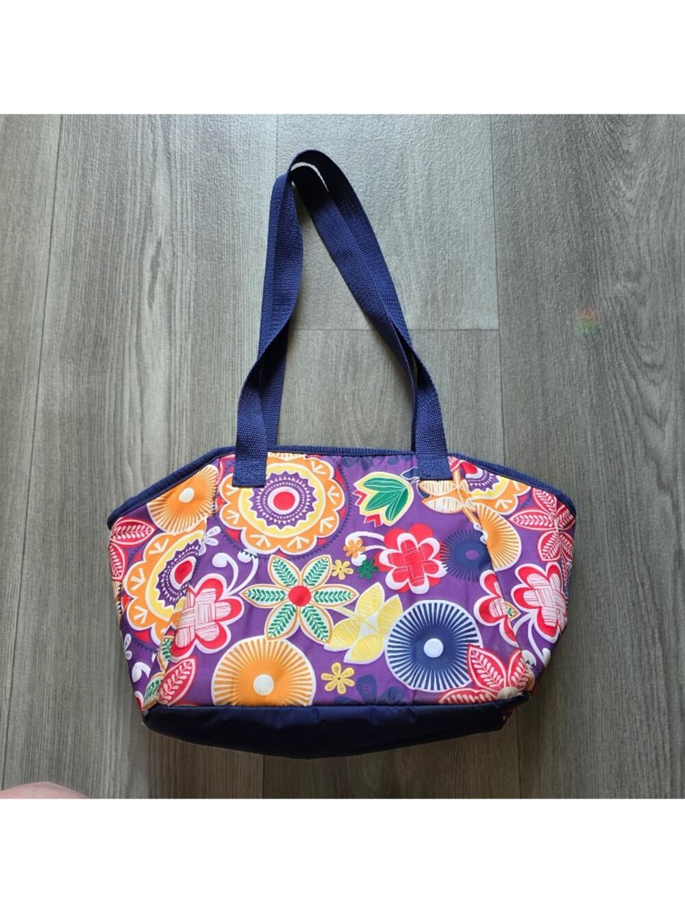 Thirty-One Floral Insulated Tote Bag Purple Multicolor